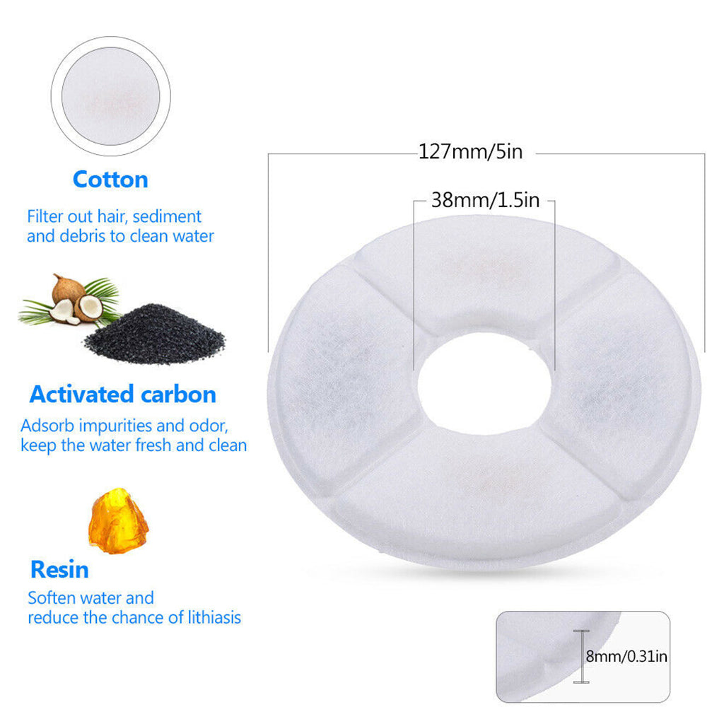 Qpets 6 pcs Cat Water Fountain Filter Replacement Cat Fountain Filter Arc-Shaped Washable Pet Fountain Filters with Triple Filtration System Activated Carbon Qpets 6 pcs Cat Water Fountain Filter Replacement Cat Fountain Filter Arc-Shaped Washable Pet Fountain Filters with Triple Filtration System Activated Carbon